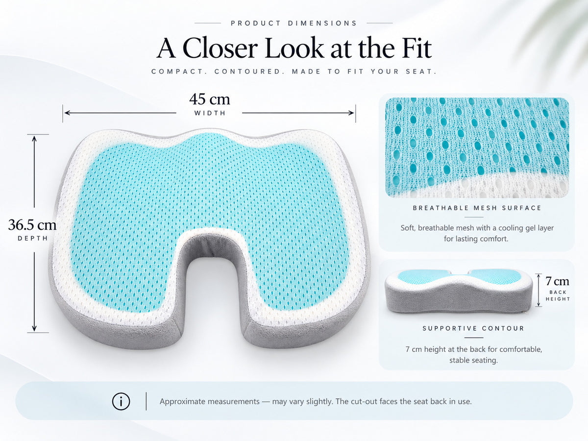 Dimensions and fit: approximately 45 by 36.5 by 7 centimetres